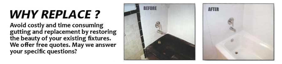 Bathtub shower enclosure commercial institutional tile appliance refinish repair restore remodel